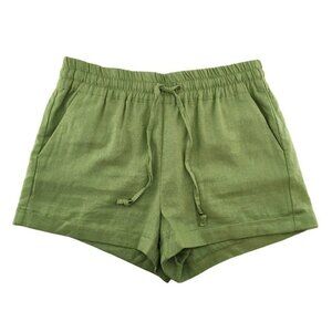 NWT • LOVE TREE‎ Linen Blend Pull On Drawstring Shorts • Medium • green